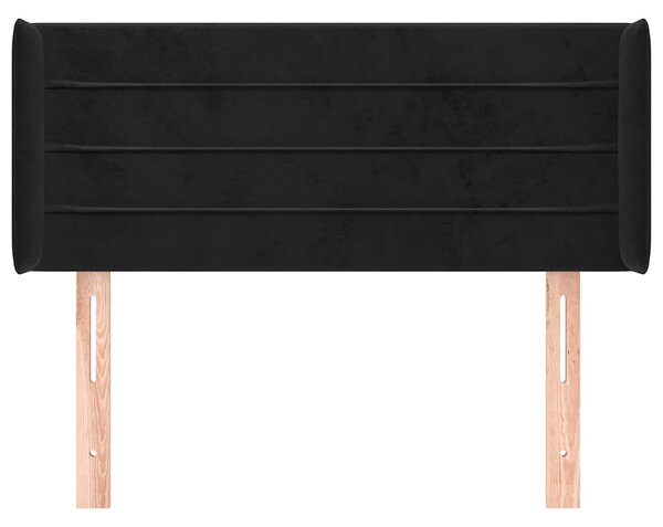 Čelo postele typu ušák černé 83 x 16 x 78/88 cm samet 3118940