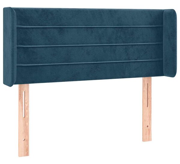 Čelo postele typu ušák tmavě modrá 103x16x78/88 cm samet 3118954