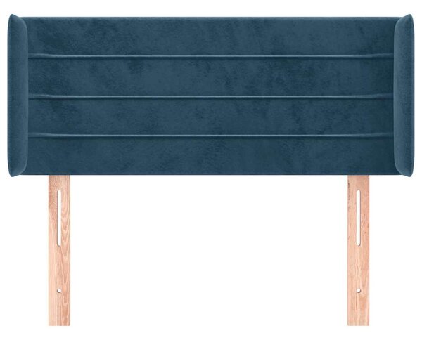 Čelo postele typu ušák tmavě modrá 103x16x78/88 cm samet 3118954