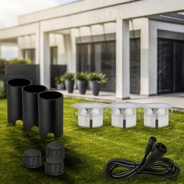 BRILONER CONNECT TO SHINE prodlužovací sada Tilia 3ks LED zapuštěných svítidel do země, IP67 3917032