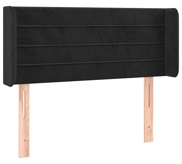 Čelo postele typu ušák černé 83 x 16 x 78/88 cm samet 3118940