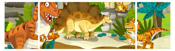 Obraz - Dinosaurie (170x50 cm)