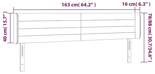 Čelo postele typu ušák tmavě zelená 163x16x78/88 cm samet 3118965