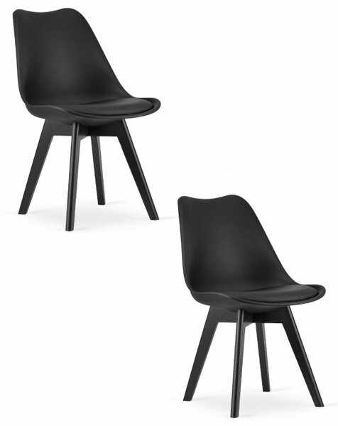 Set dvou jídelních židlí MARK černý - černé nohy (2 ks)