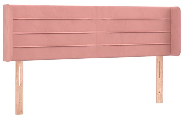 Čelo postele typu ušák růžová 147x16x78/88 cm samet 3118961