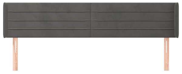 Čelo postele typu ušák tmavě šedé 163x16x78/88 cm samet 3118963