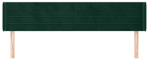 Čelo postele typu ušák tmavě zelená 163x16x78/88 cm samet 3118965