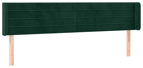 Čelo postele typu ušák tmavě zelená 163x16x78/88 cm samet 3118965