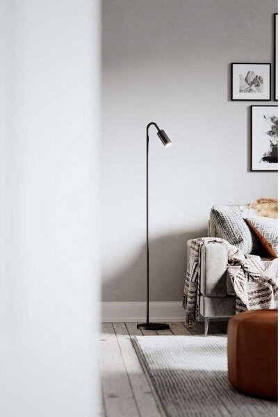 By Rydéns Stojací lampa Curve Rydéns, matná černá, kov, GU10, Černá, Obývací pokoj / jídelna, kov, Moderní, stojací lampa