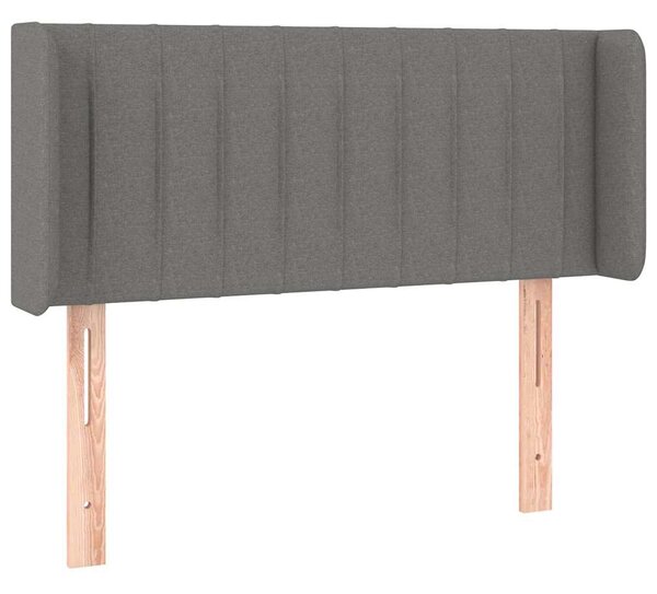 Čelo postele typu ušák tmavě šedé 83x16x78/88 cm textil 3118981