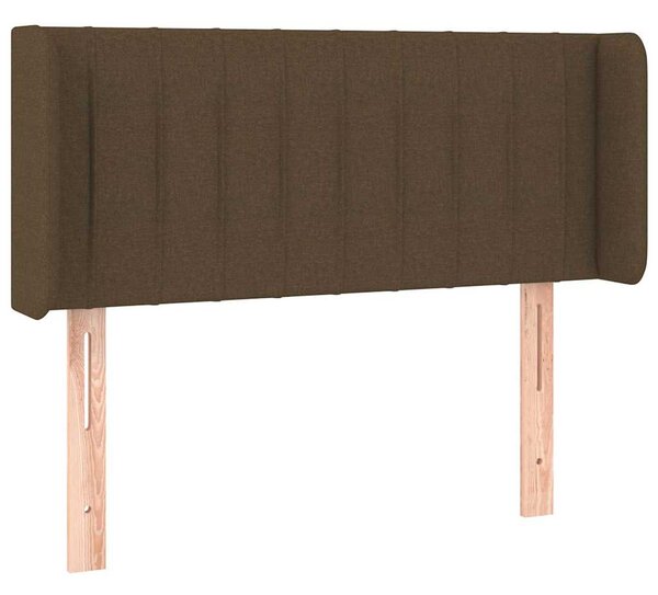 Čelo postele typu ušák tmavě hnědé 83 x 16 x 78/88 cm textil 3118983