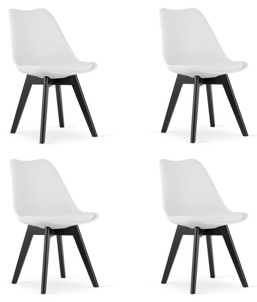 Set čtyř jídelních židlí MARK bílý - černé nohy (4 ks)