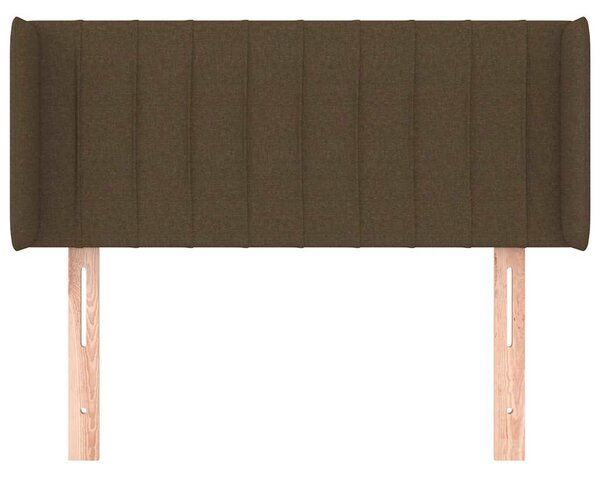 Čelo postele typu ušák tmavě hnědé 83 x 16 x 78/88 cm textil 3118983