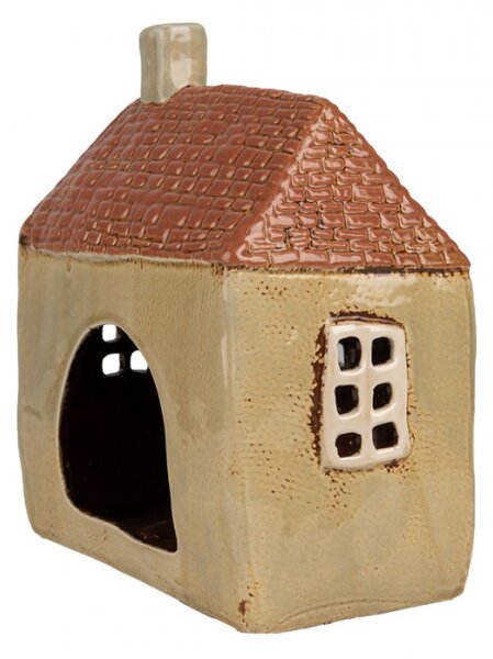 Zelený keramický domeček na čajovou svíčku Houthem XXIII – 17x10x19 cm