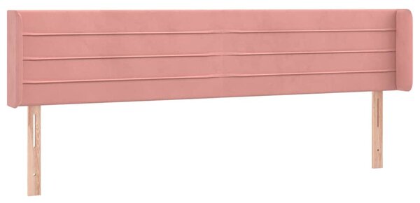 Čelo postele typu ušák růžová 163x16x78/88 cm samet 3118967