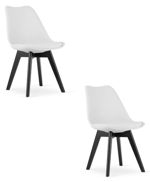 Set dvou jídelních židlí MARK bílý - černé nohy (2 ks)