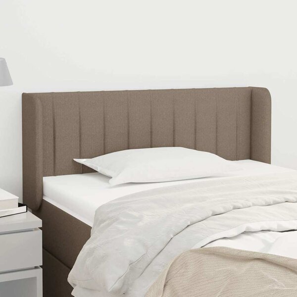Čelo postele typu ušák taupe 83 x 16 x 78/88 cm textil 3118984