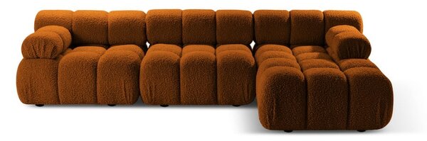 Oranžová modulární rohová pohovka z textilie bouclé (pravý roh) Bellis – Micadoni Home