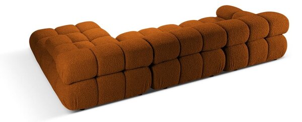 Oranžová modulární rohová pohovka z textilie bouclé (pravý roh) Bellis – Micadoni Home