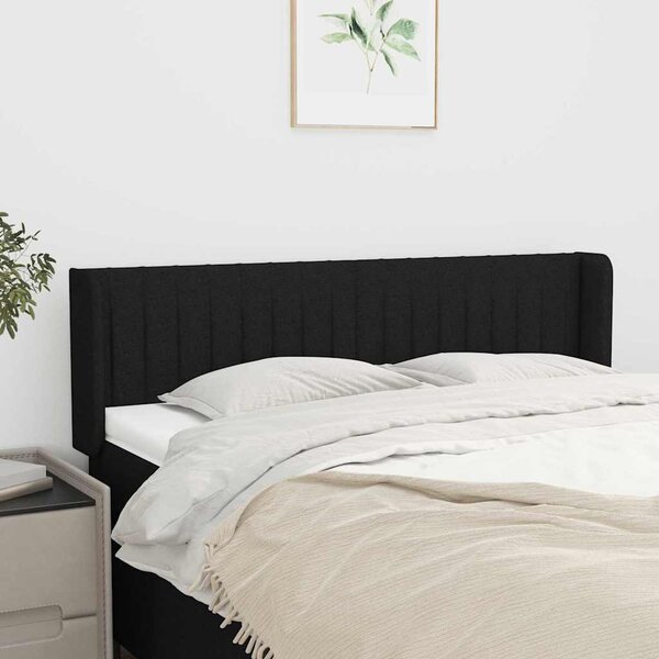 Čelo postele typu ušák černé 147x16x78/88 cm textil 3119006
