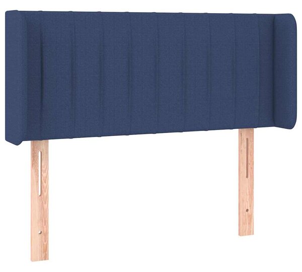 Čelo postele typu ušák modré 83 x 16 x 78/88 cm textil 3118986