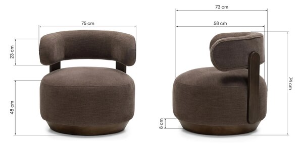 Hector Designové křeslo Dolce espresso/ořech