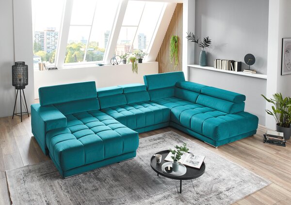 SEDACÍ SOUPRAVA, textil, petrolej Beldomo Speed - Sedací soupravy