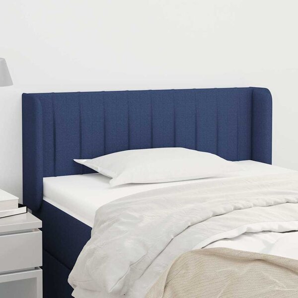 Čelo postele typu ušák modré 83 x 16 x 78/88 cm textil 3118986