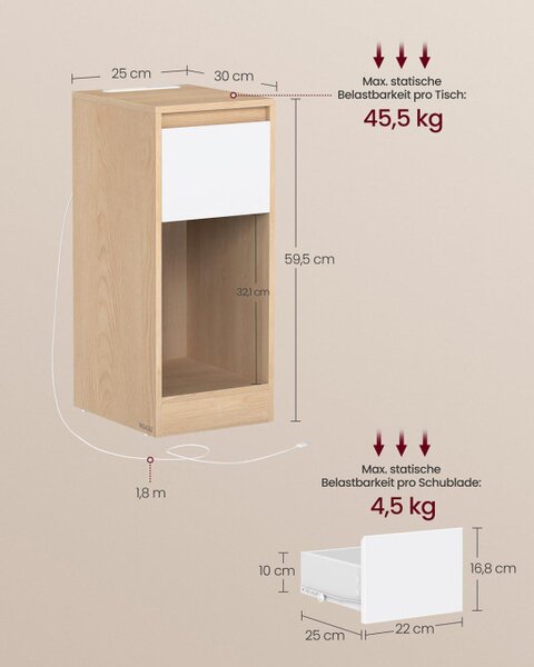 Noční stolek s LED osvětlením LET610Y01
