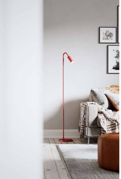 By Rydéns Stojací lampa Curve Rydéns, tmavě červená, kov, GU10, Červená, Obývací pokoj / jídelna, kov, Moderní, stojací lampa