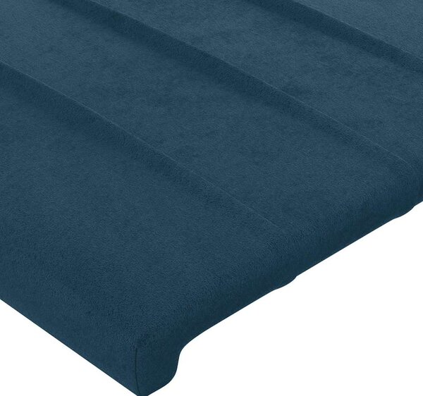 Čelo postele s LED tmavě modré 90x5x118/128 cm samet 3122702
