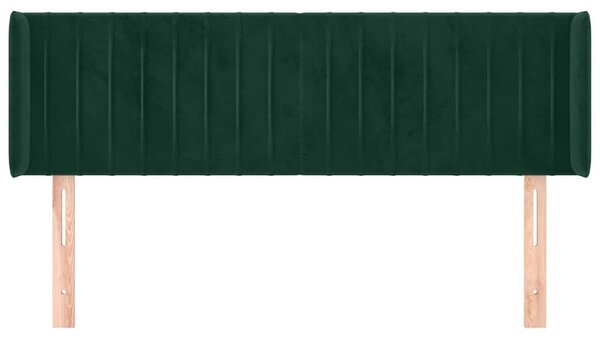 Čelo postele typu ušák tmavě zelená 147x16x78/88 cm samet 3119057