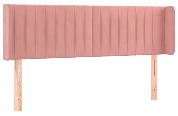 Čelo postele typu ušák růžová 147x16x78/88 cm samet 3119059