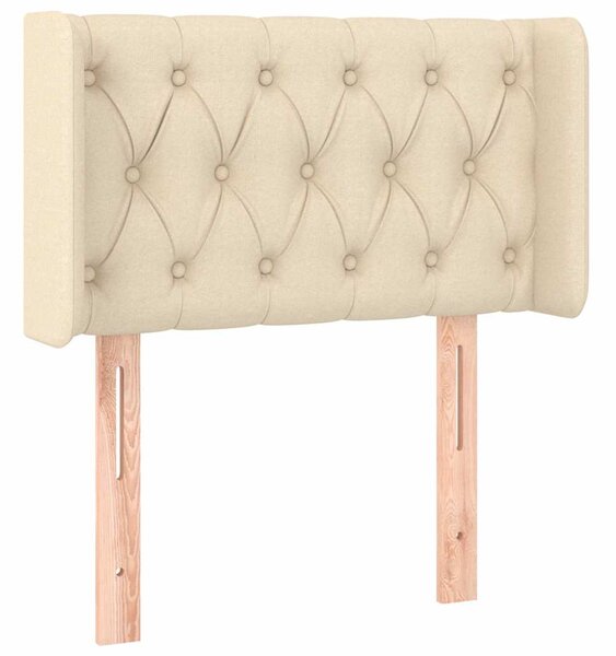 Čelo postele typu ušák krémové 83 x 16 x 78/88 cm textil 3119083