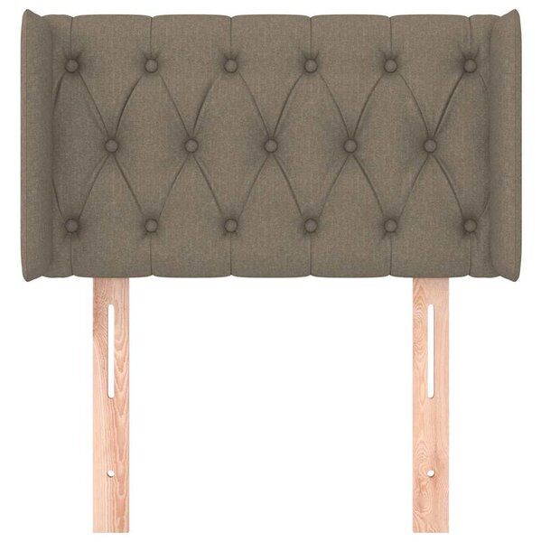 Čelo postele typu ušák taupe 83 x 16 x 78/88 cm textil 3119082