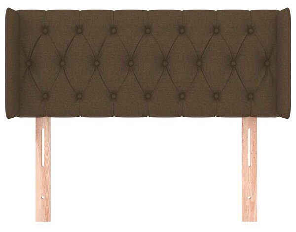 Čelo postele typu ušák tmavě hnědé 103x16x78/88 cm textil 3119097