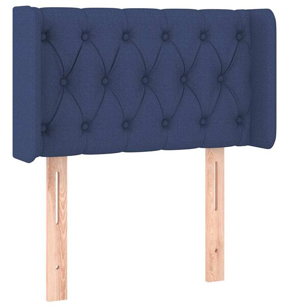 Čelo postele typu ušák modré 83 x 16 x 78/88 cm textil 3119084