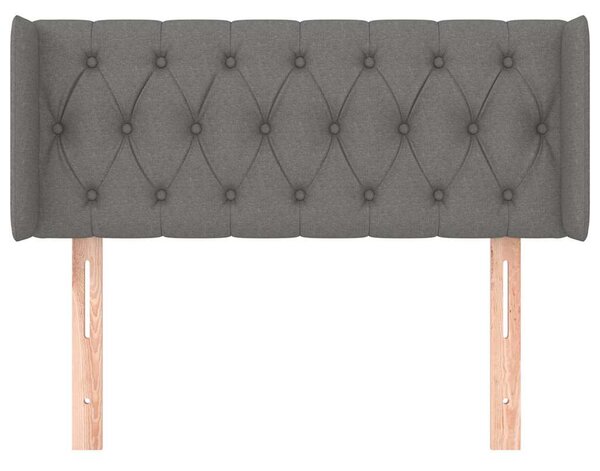 Čelo postele typu ušák tmavě šedé 103x16x78/88 cm textil 3119095