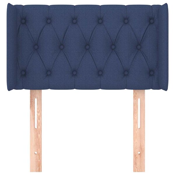 Čelo postele typu ušák modré 83 x 16 x 78/88 cm textil 3119084