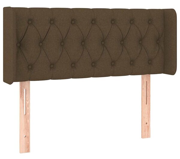 Čelo postele typu ušák tmavě hnědé 103x16x78/88 cm textil 3119097
