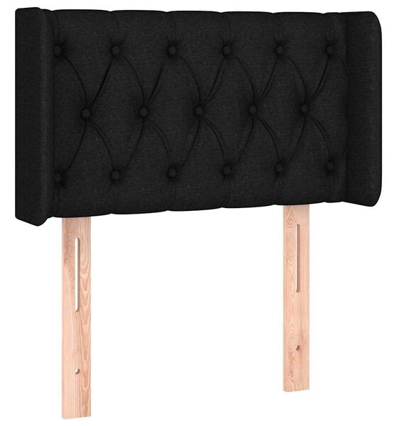 Čelo postele typu ušák černé 83 x 16 x 78/88 cm textil 3119080