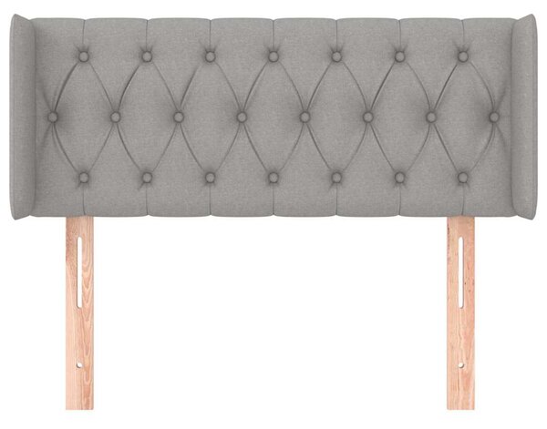 Čelo postele typu ušák světle šedé 93x16x78/88 cm textil 3119086