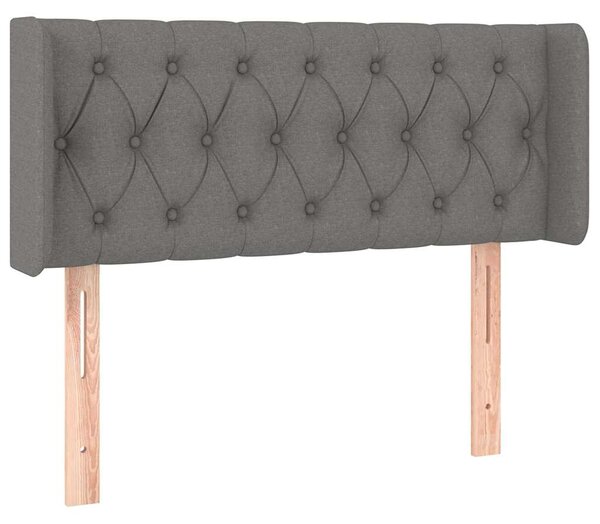 Čelo postele typu ušák tmavě šedé 103x16x78/88 cm textil 3119095