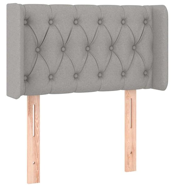 Čelo postele typu ušák světle šedé 83x16x78/88 cm textil 3119078