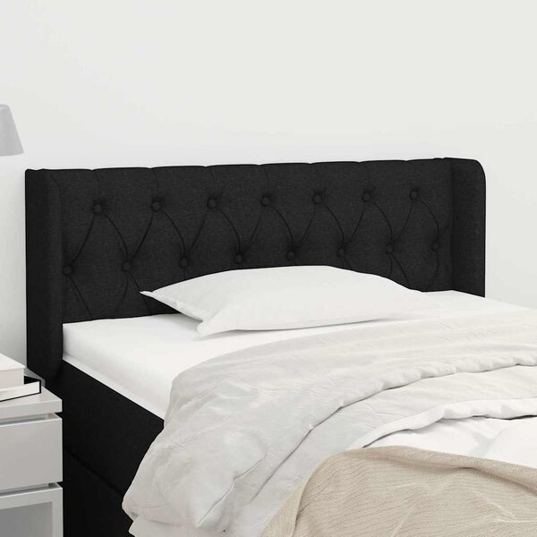 Čelo postele typu ušák černé 93x16x78/88 cm textil 3119088
