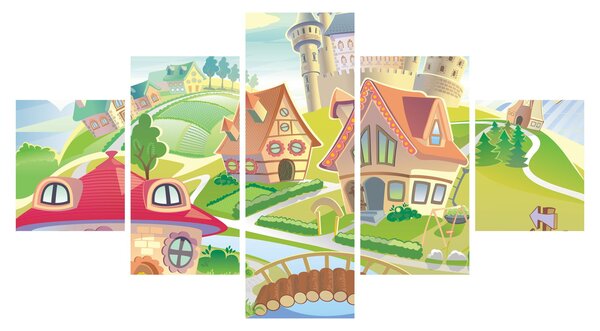 Obraz - Barevné městečko (125x70 cm)