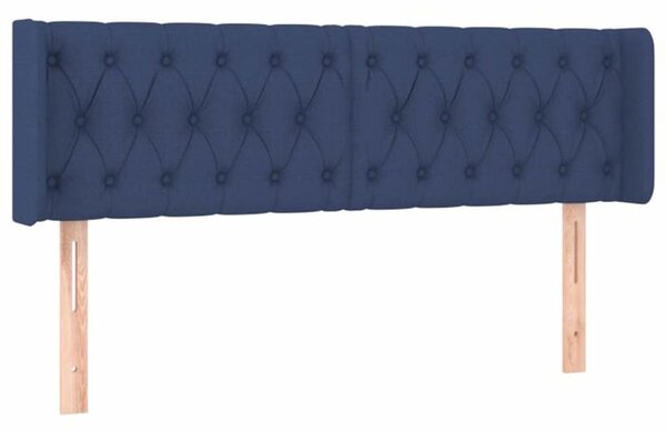 Čelo postele typu ušák modré 163 x 16 x 78/88 cm textil 3119116