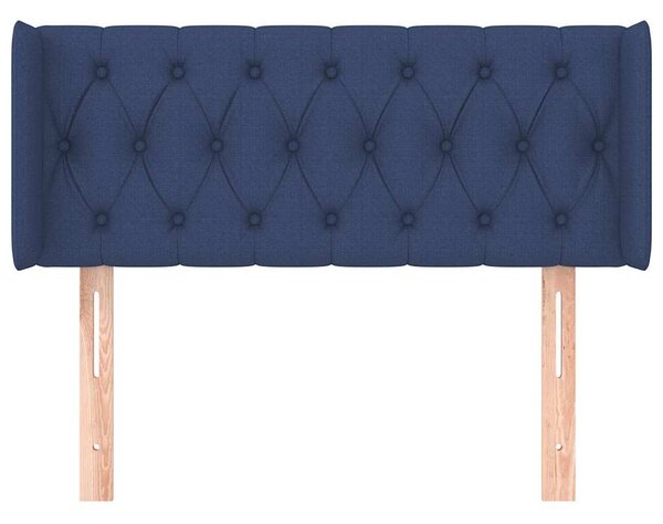 Čelo postele typu ušák modré 103 x 16 x 78/88 cm textil 3119100