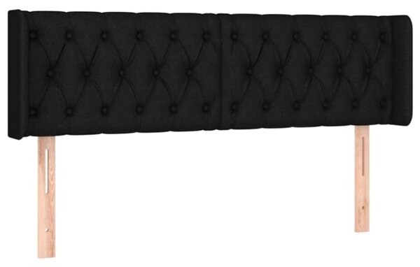 Čelo postele s LED černé 163 x 16 x 78/88 cm textil 3123580