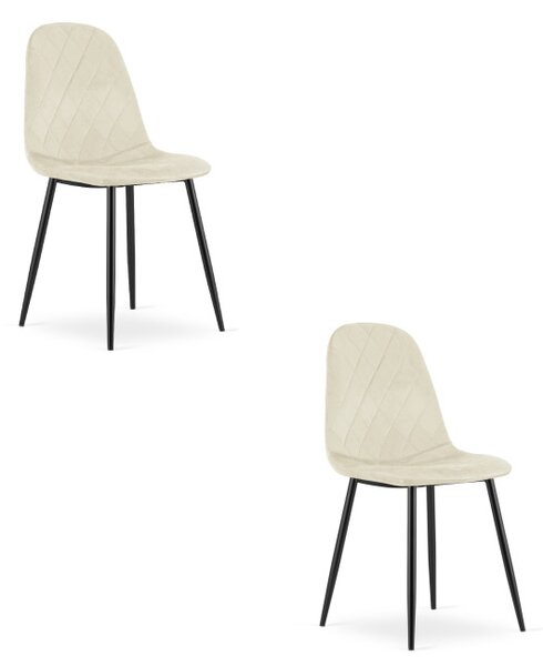 Set dvou jídelních židlí ASTI sametový béžový (2 ks)